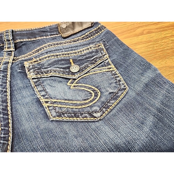 Silver Suki 27x31 Mid Super Skinny Stretch Women's Distressed Flap Pocket Jeans - Picture 13 of 14